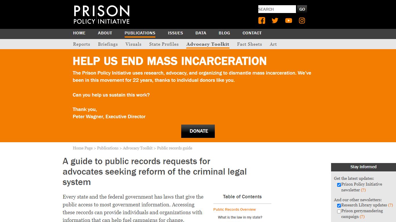A guide to public records requests for advocates seeking reform of the ...